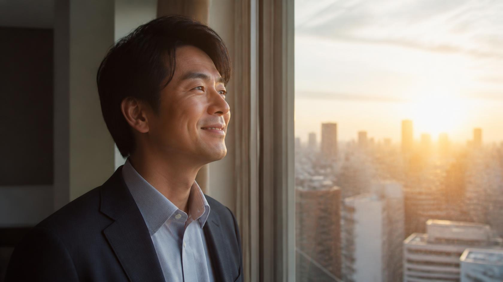 妻の浮気調査によって最悪の結果を回避し、安心した表情の男性のイメージ